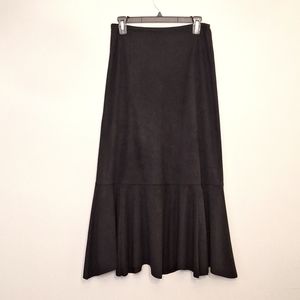 J.jill black faux suede fishtail skirt